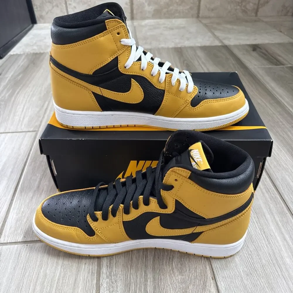 Size 12 - Jordan 1 Retro OG High Pollen Nike Air Black Yellow Rare OG Box